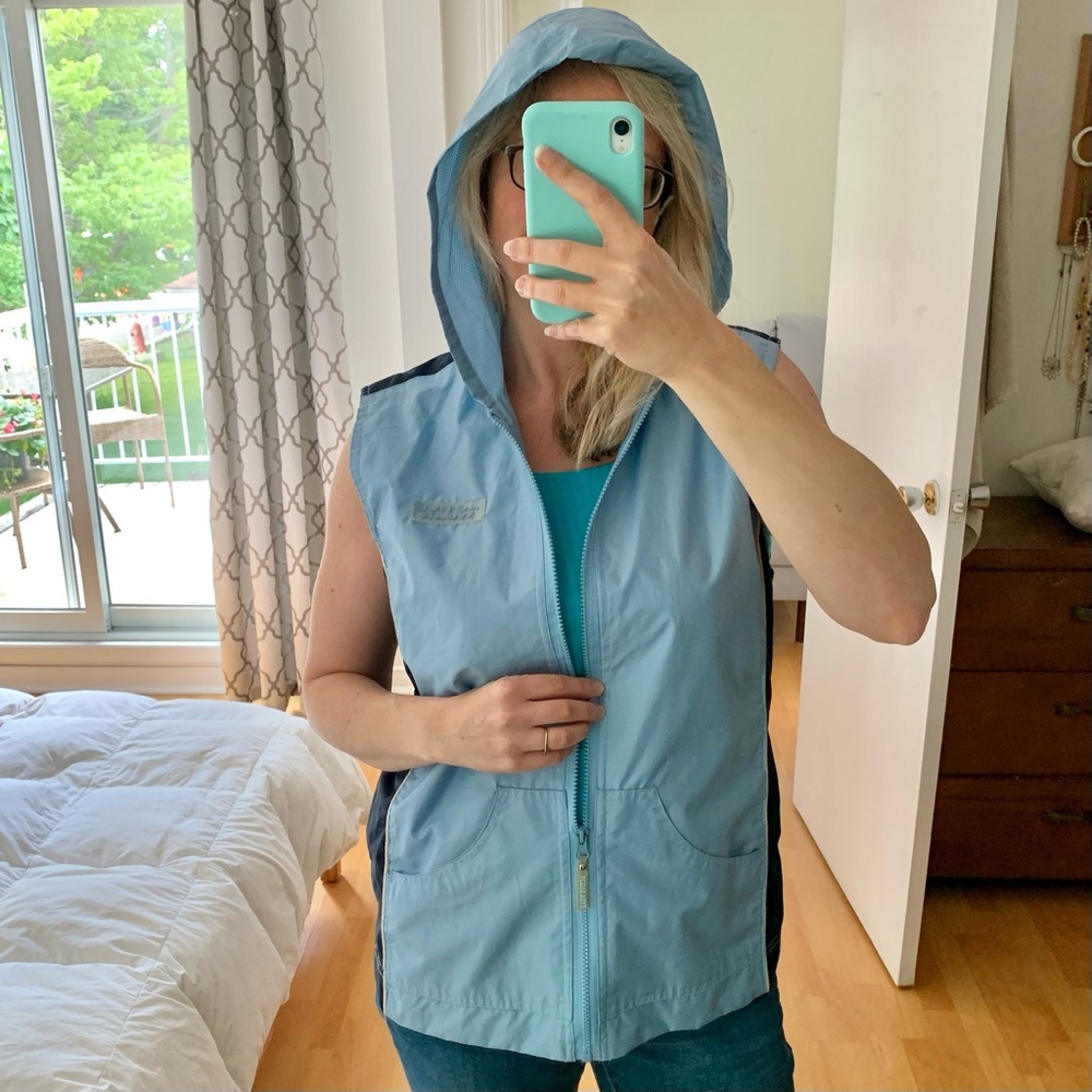 Vintage ACTIVE WEAR Zip-up Sleeveless Athletic Hoodie Vest